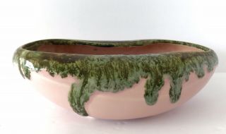 Vintage MCM Ungemach Upco Pottery Pink Green Drip Garden Planter USA Home Decor 5
