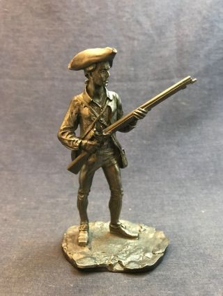 Vintage Fine Pewter The Minuteman Danbury Revolutionary War Patriots 4 "