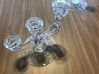 vintage glass crystal candle holders - Holds 3 Candles Each 3