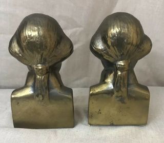 Vintage Bust of George Washington Bookends Cast Metal - Bronze\Brass? Finish 4