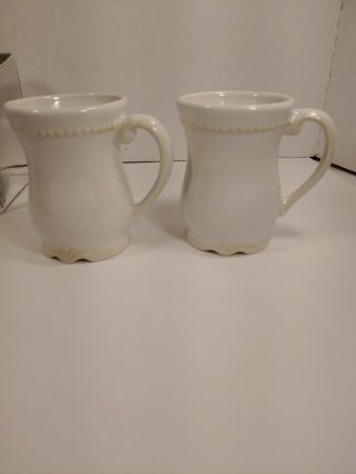 Prince House Exclusive Pavillion White - Set Of 2 Mugs Coffee Tea Cups Euc