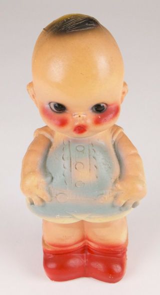 Vintage Hand Painted Carnival Chalkware Kewpie W/wings 12 Inches Tall