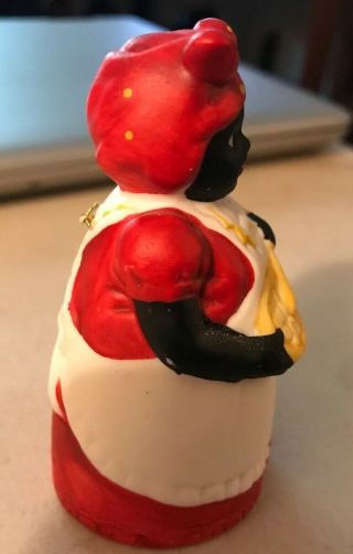 Vintage Black Americana Mammy Bell Aunt Jemima 3.  25” Ceramic Estate 5