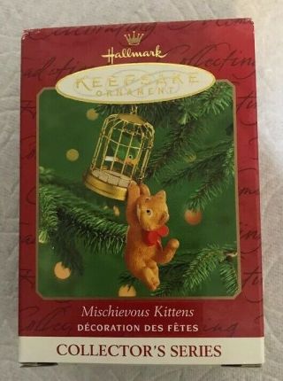 Hallmark Keepsake Ornament Qx6641 Mischievous Kittens 2 Dated 2000