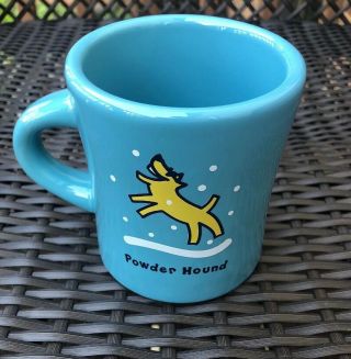 Life Is Good Blue Cup Coffee Mug Yellow Dog - Powder Hound