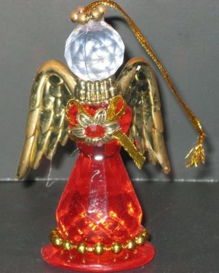Vintage Roman Inc Angel Ornament Red July Birthstone Org Pkg