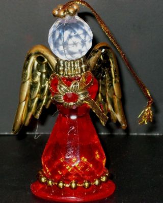 Vintage Roman Inc Angel Ornament Red January Garnet Birthstone Org Pkg