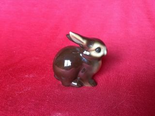 Vintage Goebel West Germany Brown Glazed Bunny Rabbit GE297 2