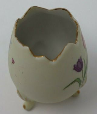 George Z.  Lefton Co.  8213 3 Legged Porcelain Egg Vase Little Girl Flora Vintage 3