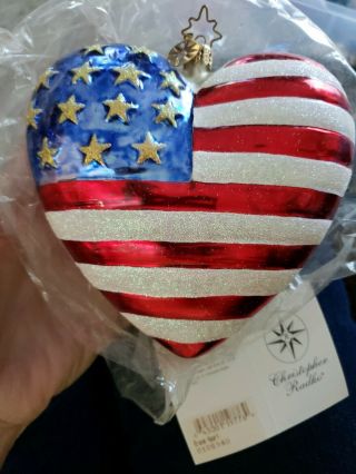 Christopher Radko American Red Cross Brave Heart 9/11 Commemorative Ornament