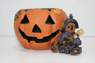 Boyds Bears & Friends - Emma The Witchy Bear.  Pumpkin Magic - Candle Holder