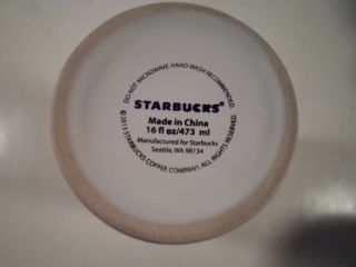 Starbucks 2013 White Black 16 OZ Ceramic 6 