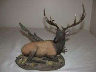 Elk Figurine " The Guardian " Bruce Miller & Curtis Christensen Danbury Wilderness