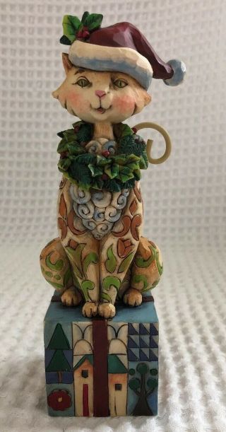 Jim Shore " Santa Claws " Cat Figure Heartwood Creek Kitty Cat Art