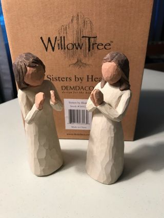 Demdaco Willow Tree 26023 " Sisters By Heart " Hand Carved Figurines Pre - Owned