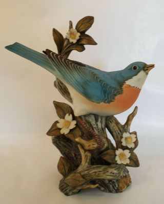 1984 Homco Maseterpiece Porcelain Bluebird Bird Figurine/decorative Collectible