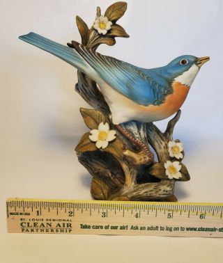 1984 Homco Maseterpiece Porcelain Bluebird Bird Figurine/decorative collectible 4