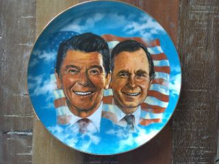 President Ronald Reagan/george Bush “a Beginning” Limited Edition Plate 1981