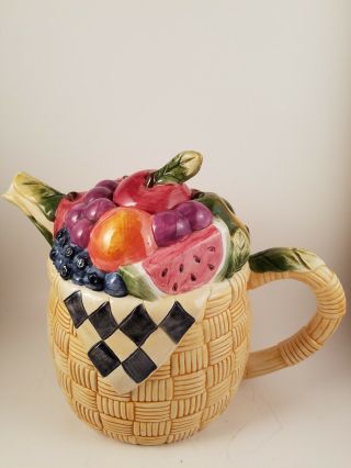 Susan Winget Fruit Basket Tea Pot Certified International