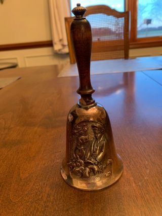 Norman Rockwell Silver Plated B&b Bell " Pride Of Parenthood " 1979