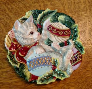 Fitz And Floyd Christmas Cat Plate - Wifcap