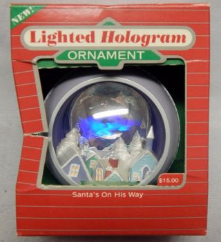 1986 Hallmark Lighted Ornament Santa 