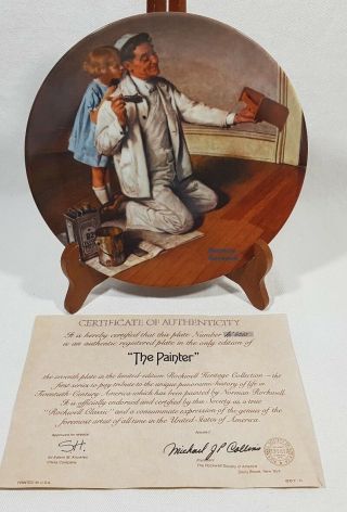 Norman Rockwell The Painter Collector Plate Ai 6265 Edwin Knowles