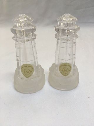 Lenox Lighthouse Crystal Salt And Pepper Shakers