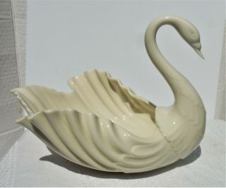 Lenox Cream Swan Nut Or Candy Display Dish 9 " Long (large Size) U.  S.  A
