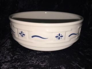 Longaberger Pottery Stacking Cereal Soup Bowl Woven Traditions Blue Made Usa