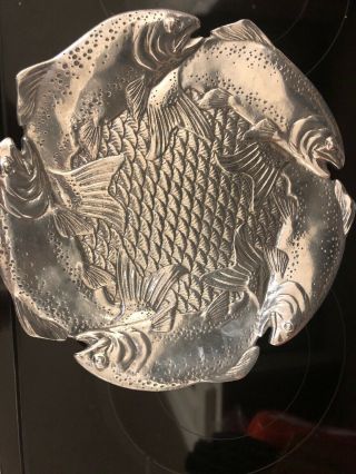 Arthur Court Cast Aluminum 13 " Oval Salmon Fish Platter 1995