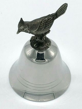 Danbury Bell Silverplate Pewter Songbird Blue Jay Bluejay Bird