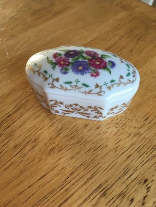 Daughters Of The American Revolution China Aster Trinket Box 1981 Dar Porcelain