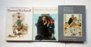 3 Norman Rockwell Books (102 Fav Paintings,  60 Yr Retrospective,  Illustrator)