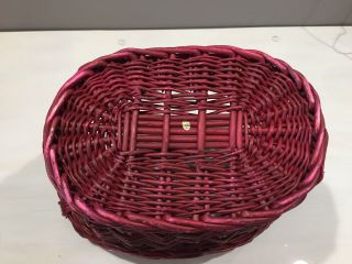 2 HANDLE WICKER BASKET CERRY/ Burgundy HOME DECOR COLLECTIBLE XLARGE 4