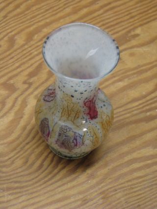 MULTICOLORED MINI VASE - - GLASS WITH BRIGHTLY COLORED OVERLAY 2