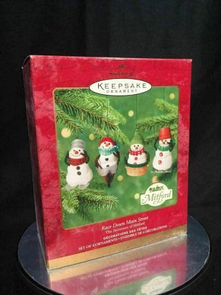 2000 Hallmark Keepsake Christmas Ornament Mitford Race Down Main Street Snowman