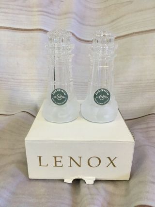 Set Of Lenox Fine Crystal Lighthouse Salt,  Pepper Set Box
