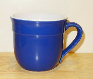 Emile Henry Ceramic Coffee Mug Made In France Blue Exterior White Interior