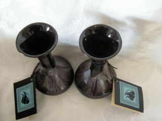 Canadian Hand Crafted Blue Mountain Pottery 2 Bud Vases With Swing Tags 2
