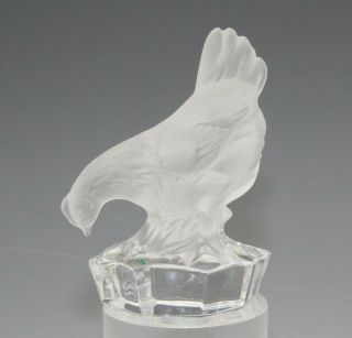 Signed Goebel Frosted Crystal Chicken Hen Glass Bird Paperweight Sculpture Hz2