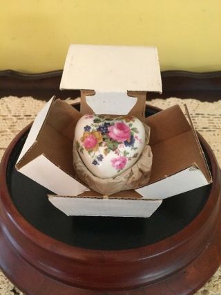 Royal Windsor Bone China Heart Shaped Trinket Box W/lid England Euc