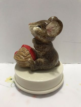 Otagiri Gibson Cards Christmas Mouse With Present Music Box “My Favorite Things” 4