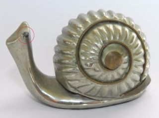 Vtg Silver Plate & Brass Snail Escargot Trinket Box Small Figurine Statue