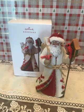 Hallmark Father Christmas 2018 Keepsake Ornaments African - American Santa Claus