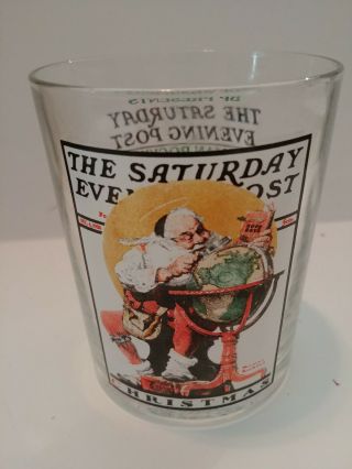 The Saturday Evening Post Santa At The Globe Whiskey Glass