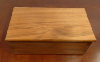 Wood Trinket Jewelry Box With Hinged Lid And Dovetail Joints 9 " X 5 " X 3.  5 "