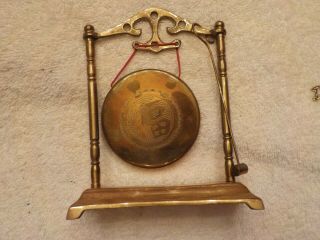 Vintage Brass Gong Bell Made In Hong Kong