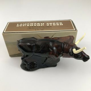 Avon Cologne Decanter After Shave Bottle Longhorn Steer Tai Winds Full
