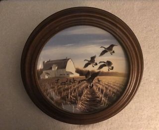 Ducks Unlimited " Canada Geese In The Autumn Field " By Linda Kaatz Plate 12413a